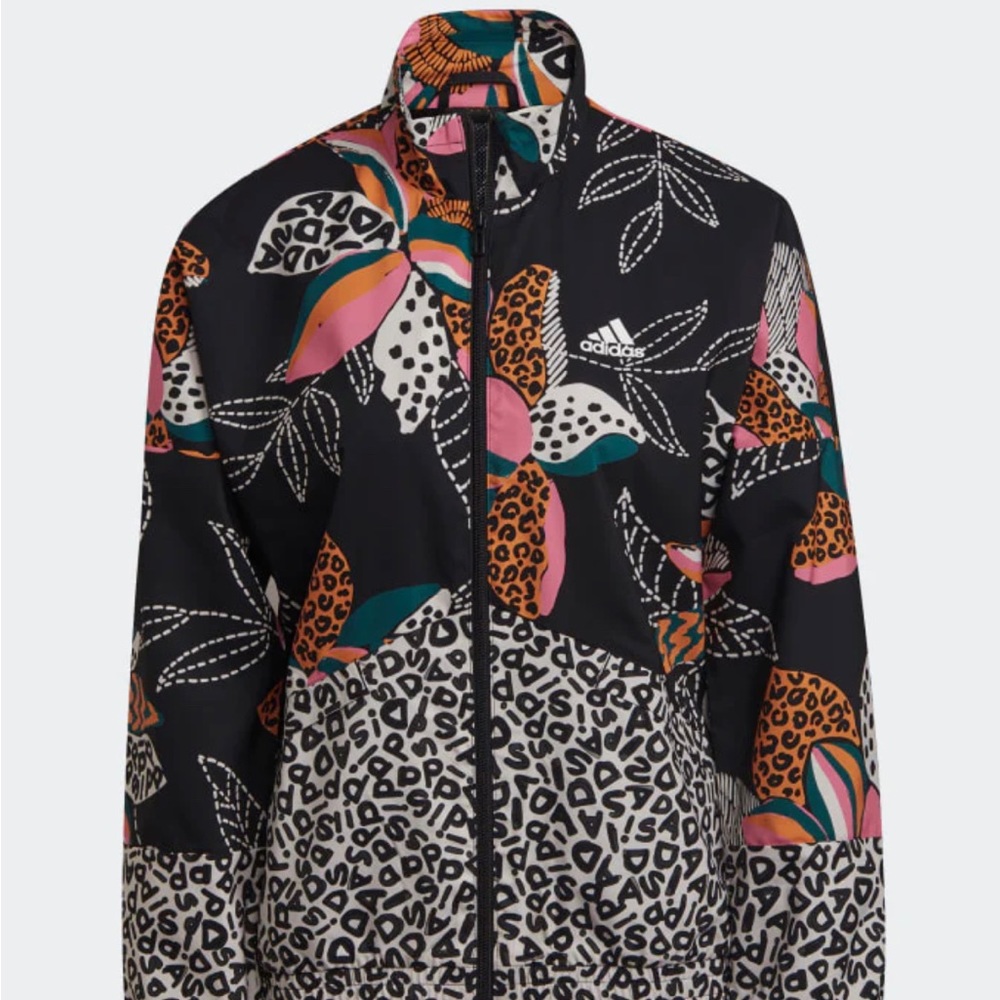 Adidas x Farm Print Black Windbreaker Size Large